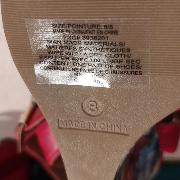 Cushion Walk Floral Print Wedge Sandals Pink/Rose US 8 Open Toeankle strap - Picture 8 of 12